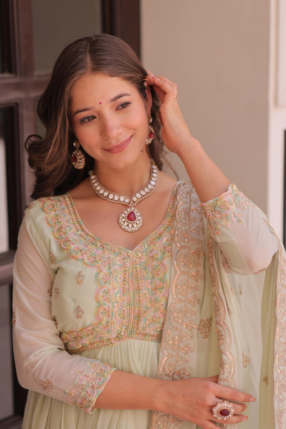 Designer Star Georgette Gown with Dupatta for Women