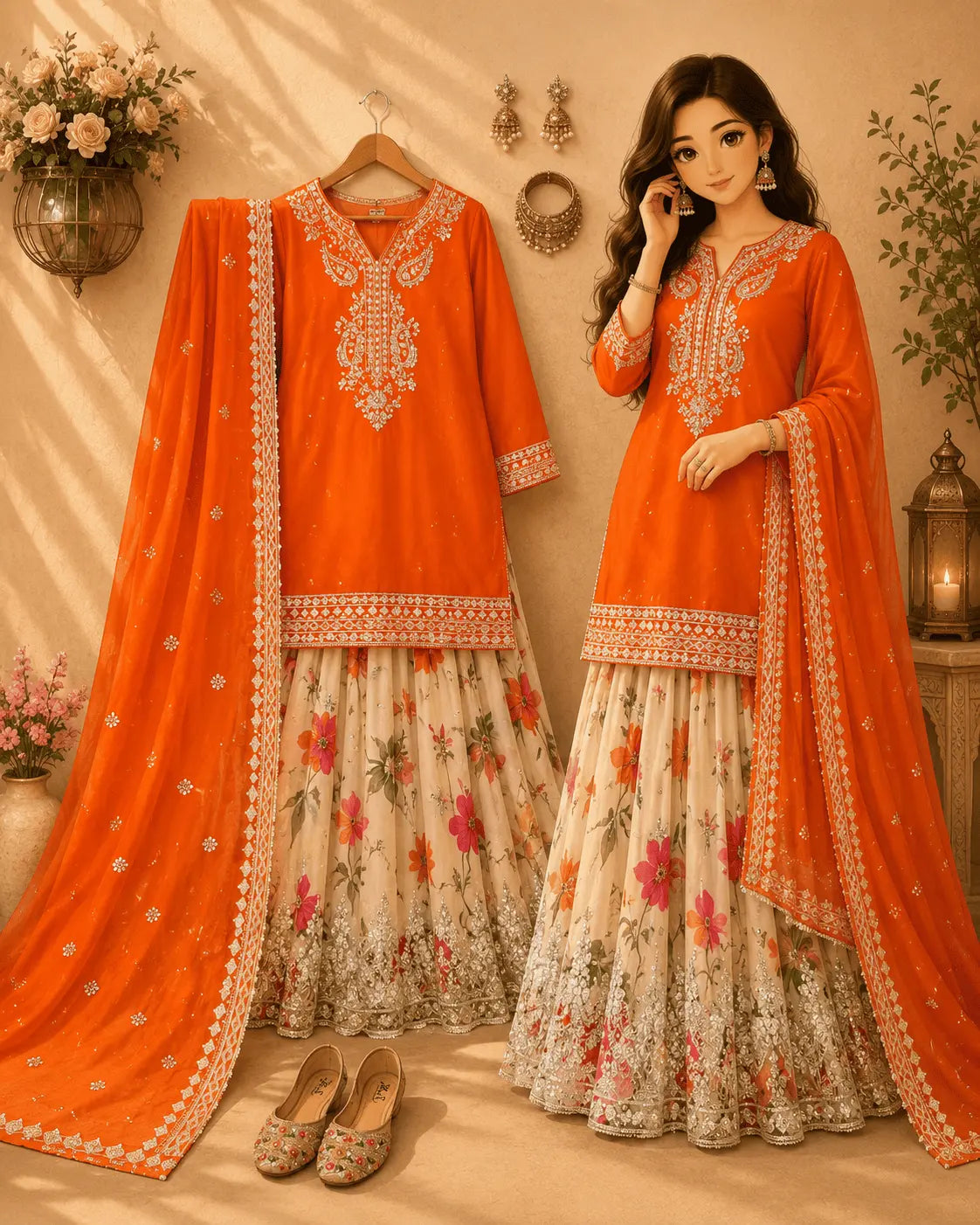 Designer Party Wear Sharara Suit