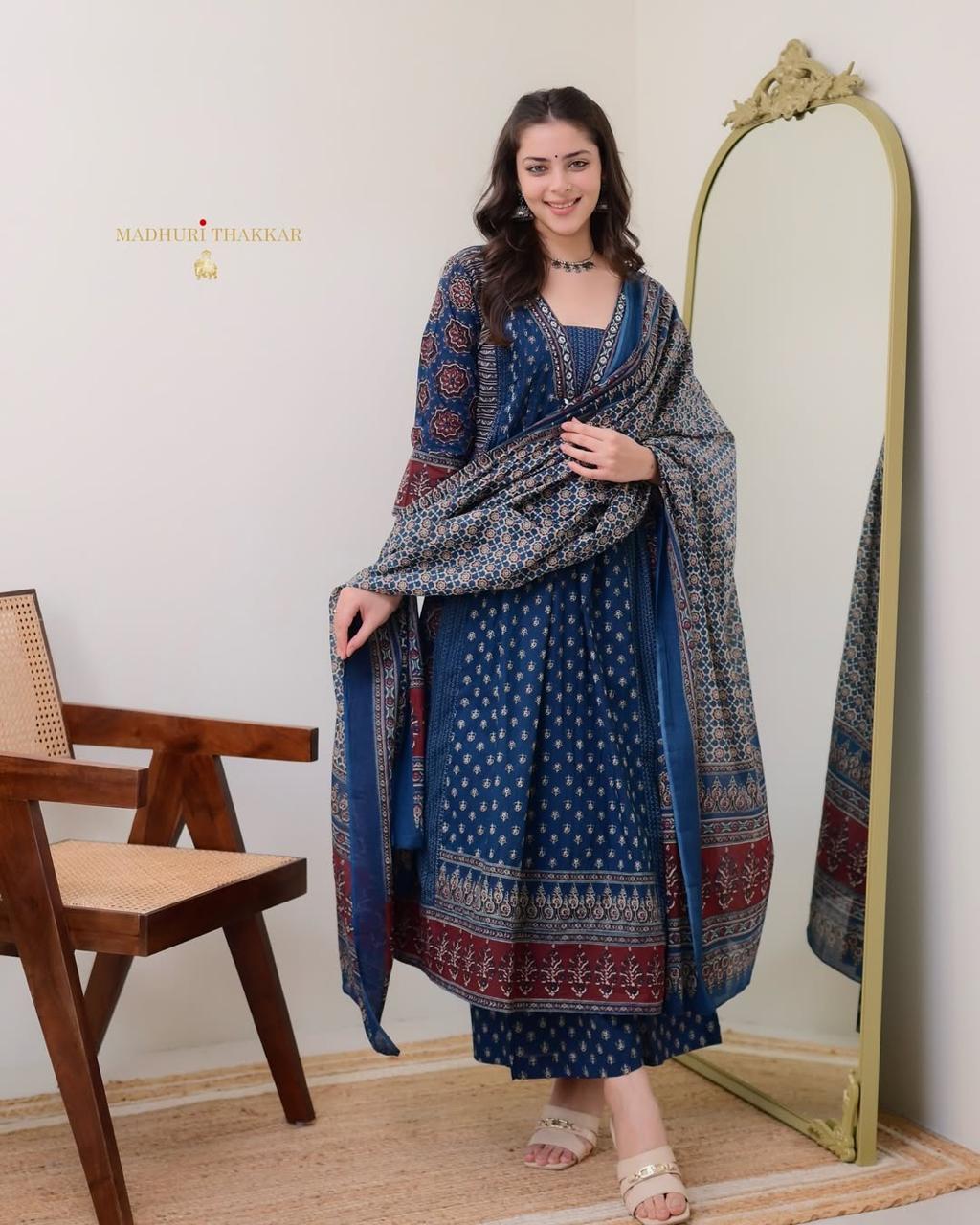 Elegant Blue Kurti Set for Women  Festive Collection