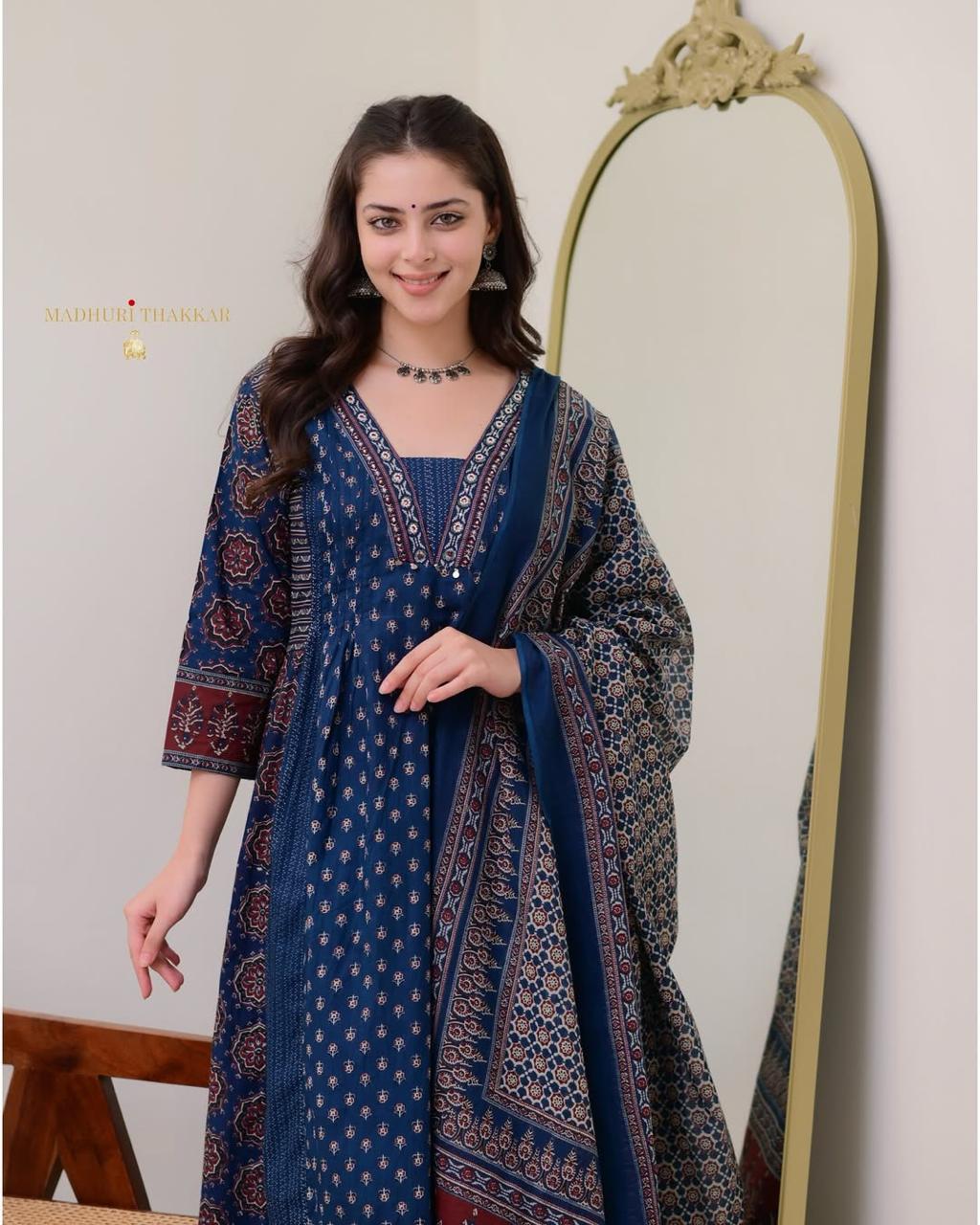 Elegant Blue Kurti Set for Women  Festive Collection