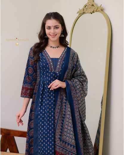 Elegant Blue Kurti Set for Women  Festive Collection