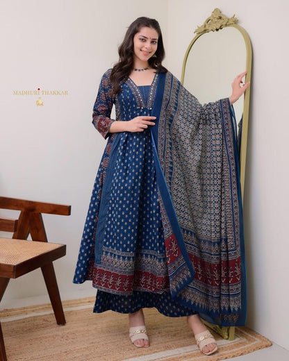 Elegant Blue Kurti Set for Women  Festive Collection