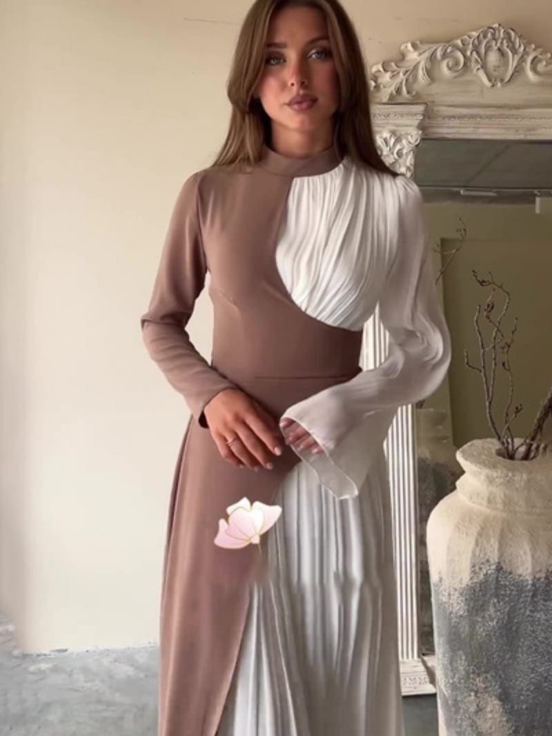 Elegant Color block Maxi Dress  Party & Evening Wear