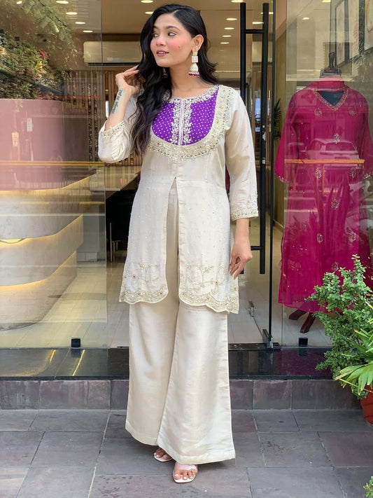 Elegant Embroidered 2-Piece Set for Weddings & Events