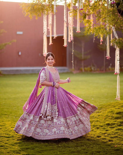 Elegant Embroidered Lehenga Choli with Dupatta Set