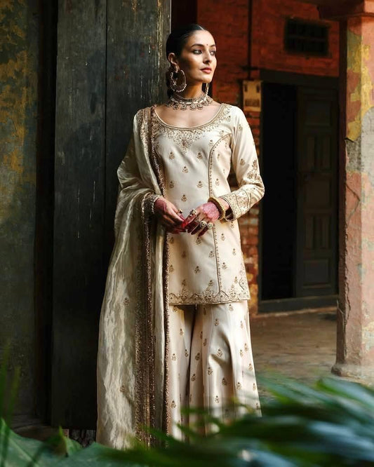 Elegant Embroidered Palazzo Suit for Festive Occasions