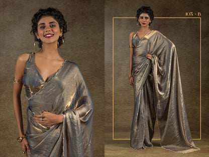 Elegant Embroidered Saree Set for Festive and Wedding Look