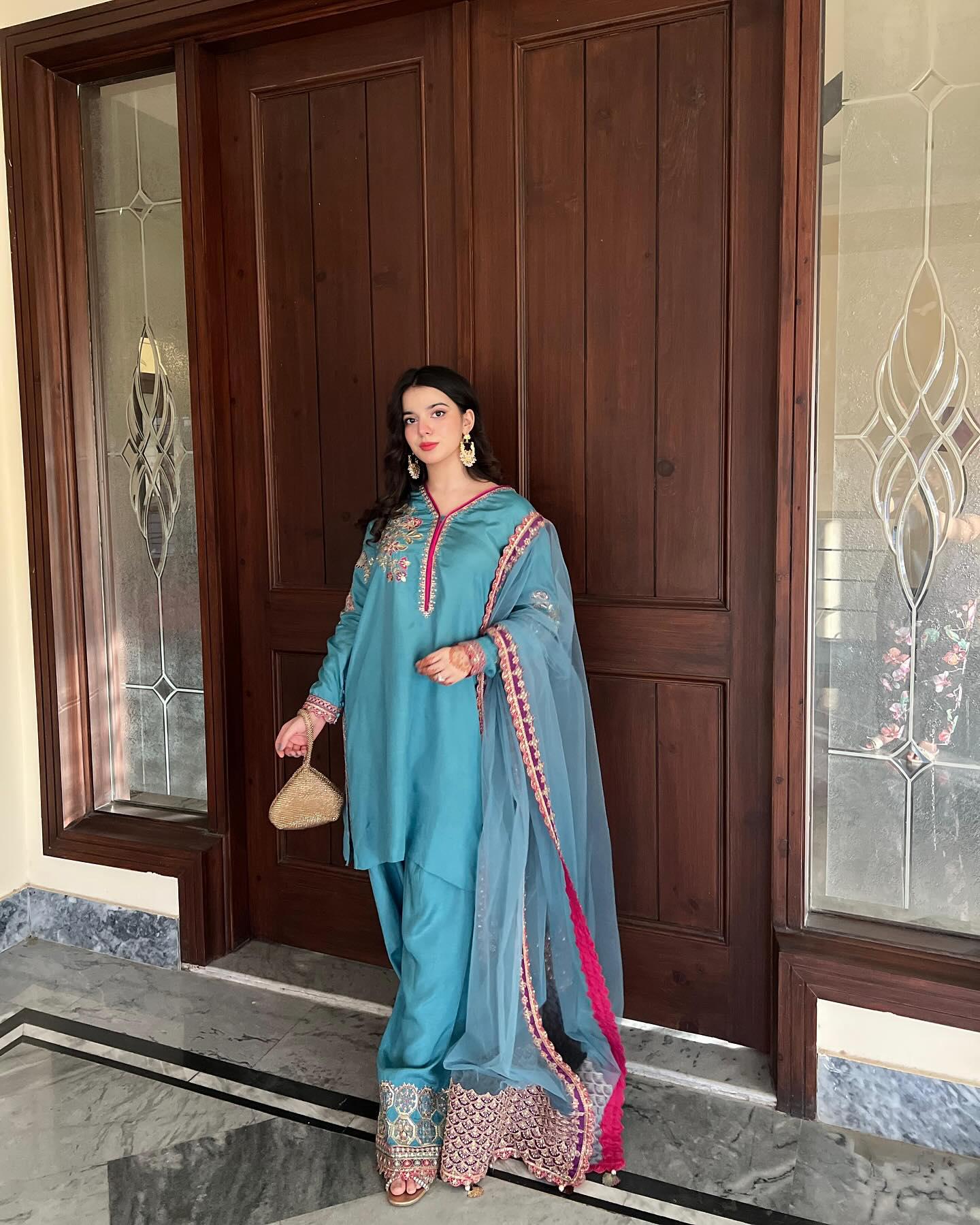 Elegant Embroidered Suit Set with Palazzo and Net Dupatta

