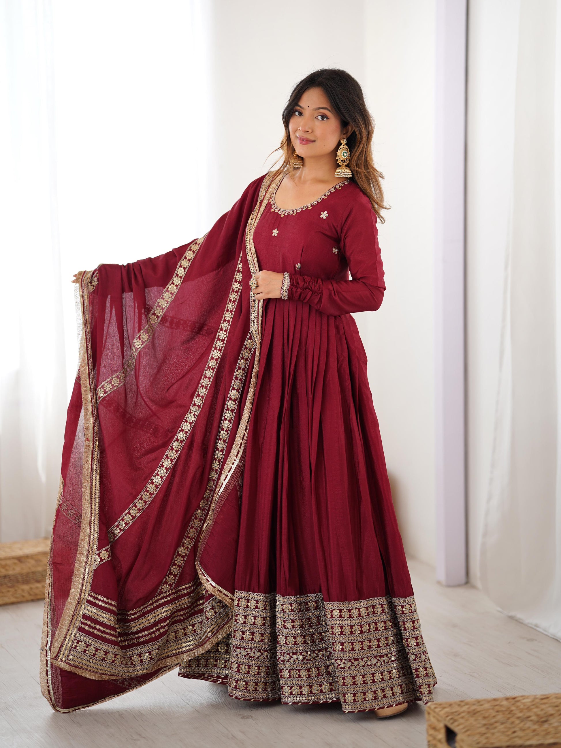 Elegant Ethnic Anarkali Set for Women  Festive Wear
