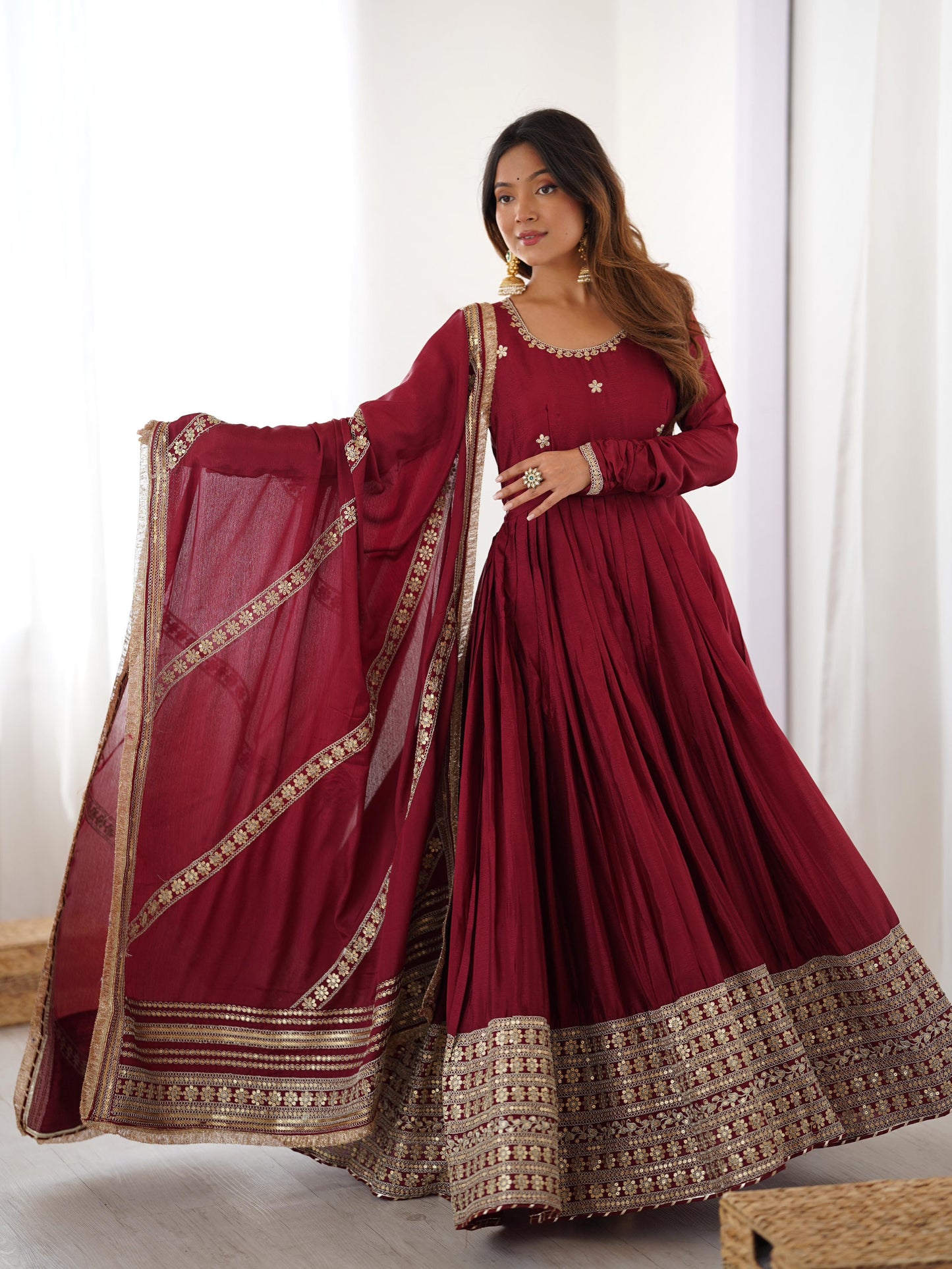 Elegant Ethnic Anarkali Set for Women  Festive Wear