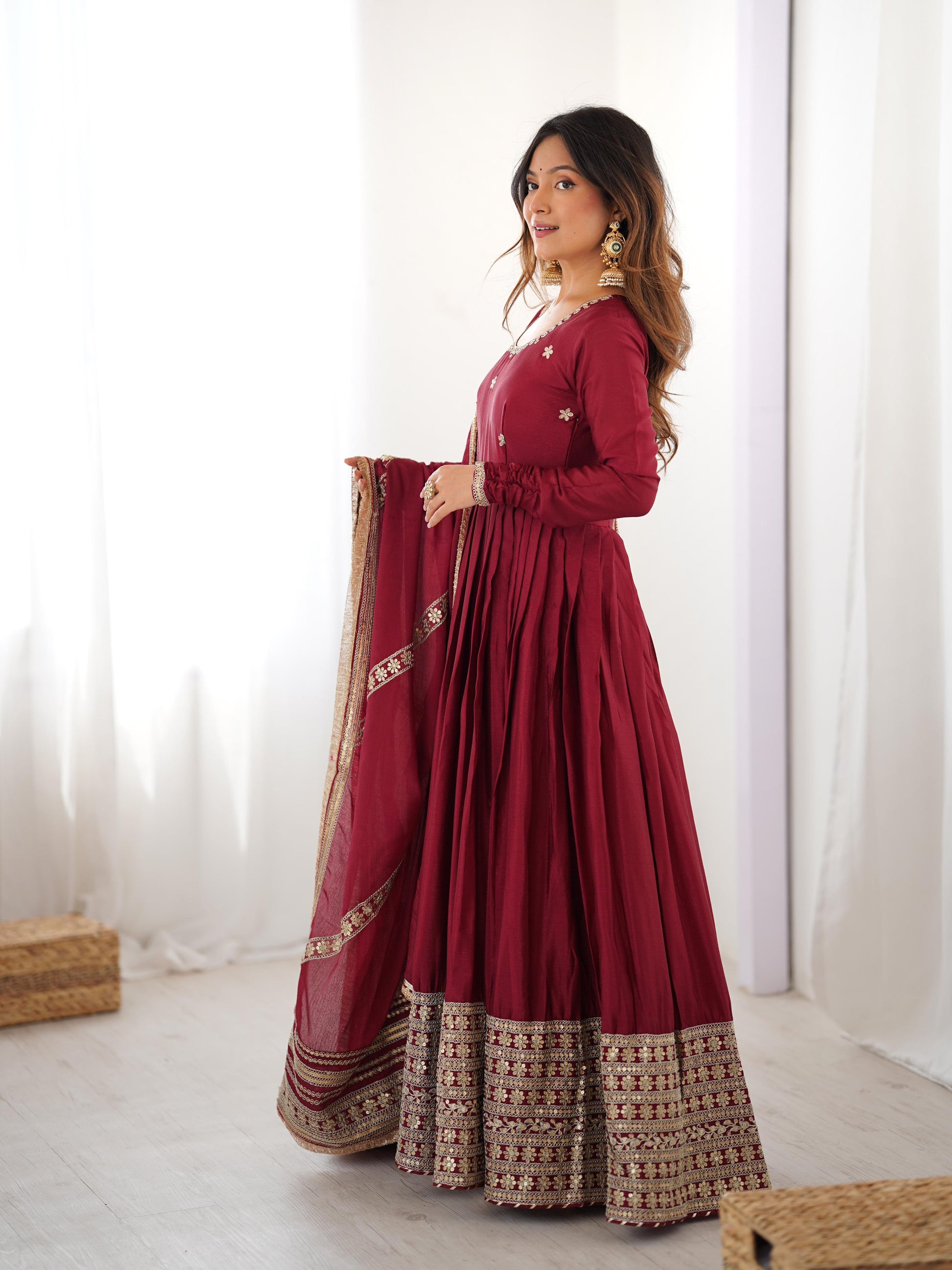 Elegant Ethnic Anarkali Set for Women  Festive Wear