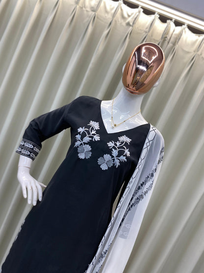 Elegant Farsi Salwar Suit Set with Embroidery Work