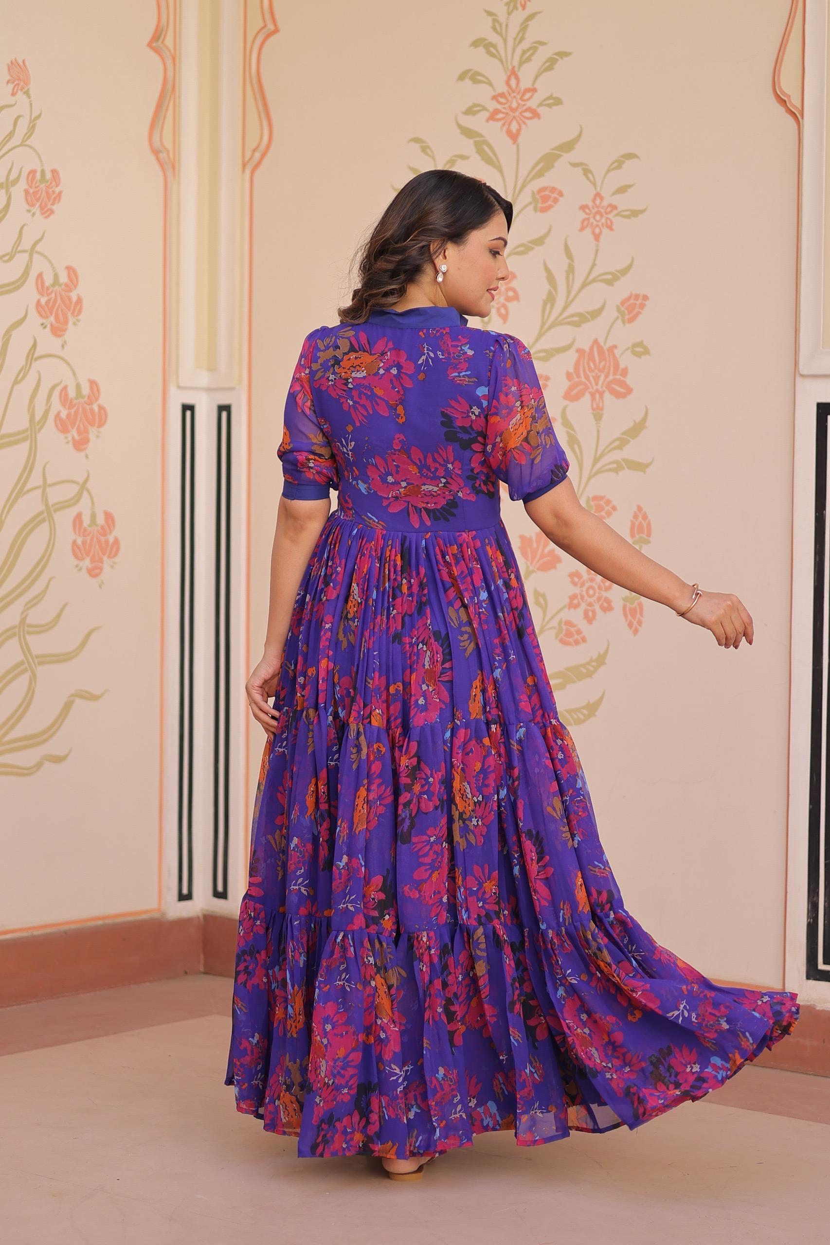 Elegant Flared Gown for Festive Events and Celebrations