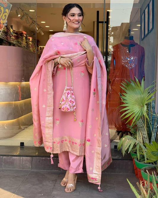 Elegant Floral Georgette Anarkali Suit with Dupatta