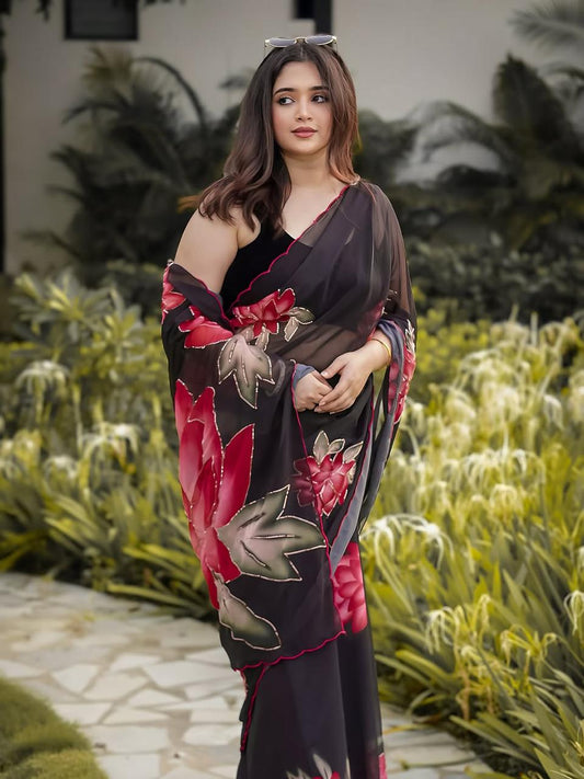 Elegant Floral Saree for Women  Perfect Wedding Gift