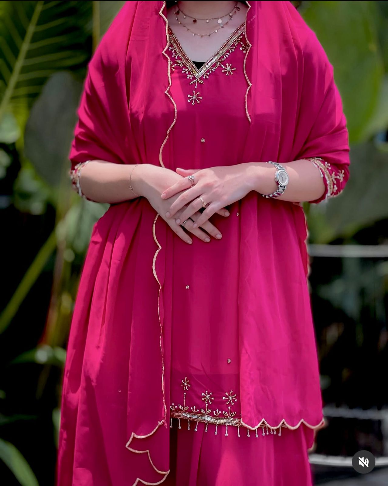 Elegant Georgette Palazzo Suit Set with Embroidered Detailing for Women