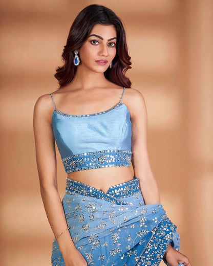 Elegant Georgette Saree with Heavy Sequin & Thread Work