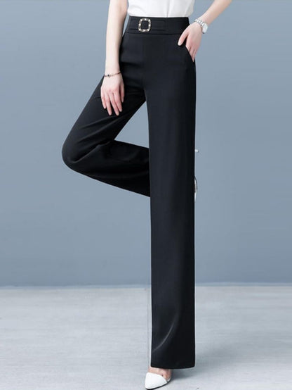 Elegant High-Waist Wide-Leg Trousers for Women  Office Wear