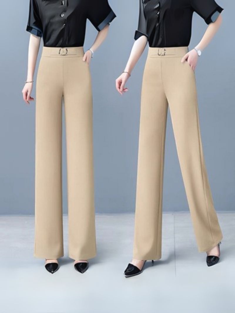 Elegant High-Waist Wide-Leg Trousers for Women  Office Wear