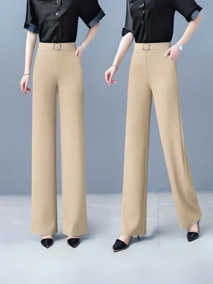 Elegant High-Waist Wide-Leg Trousers for Women  Office Wear