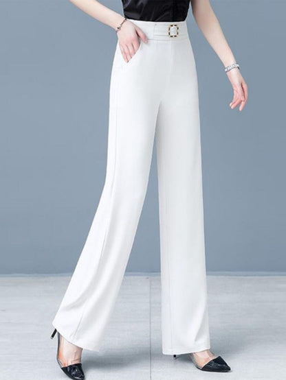 Elegant High-Waist Wide-Leg Trousers for Women  Office Wear