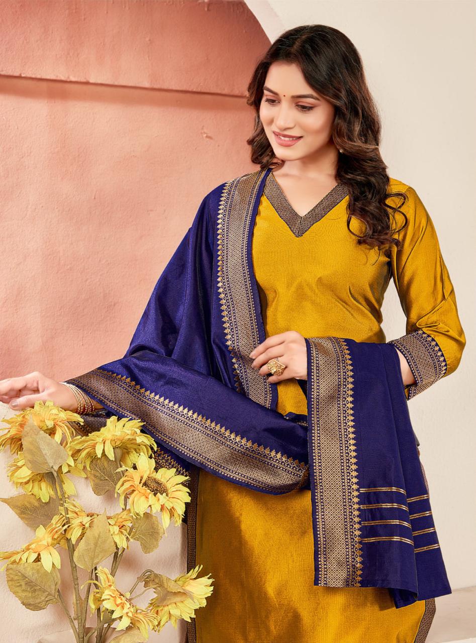 Elegant Lichi Silk Suit Set with Dupatta for Occasions
