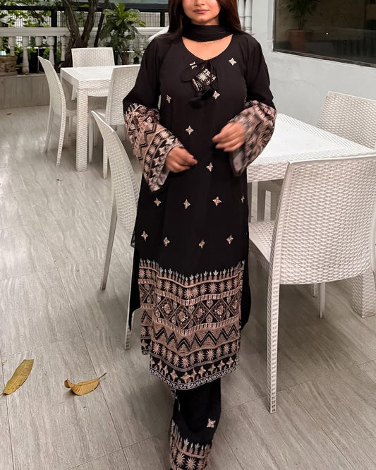 Elegant Roman Silk Cotton Kurti Plazzo Set for Occasion