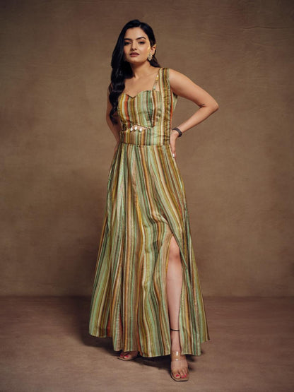 Elegant Silk Ensemble for Wedding and Festive Occasions