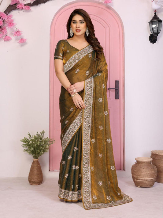 Elegant Soft Chiffon Silk Saree with Embroidered Blouse