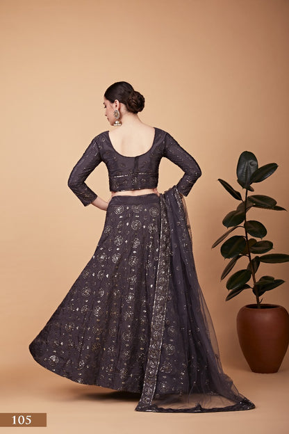 Elegant Tebi Silk Embroidered Lehenga Set for Celebrations