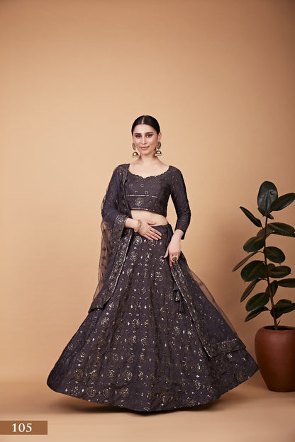 Elegant Tebi Silk Embroidered Lehenga Set for Celebrations