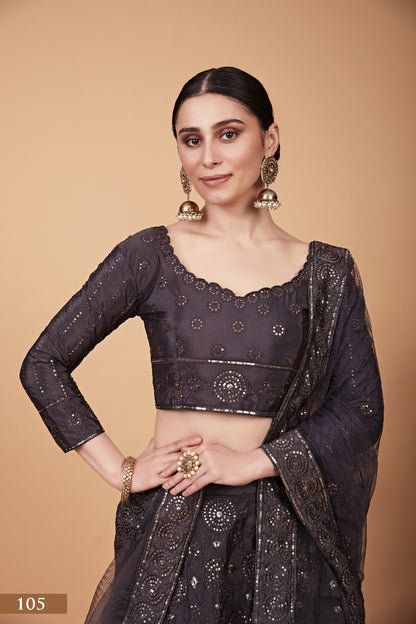 Elegant Tebi Silk Embroidered Lehenga Set for Celebrations