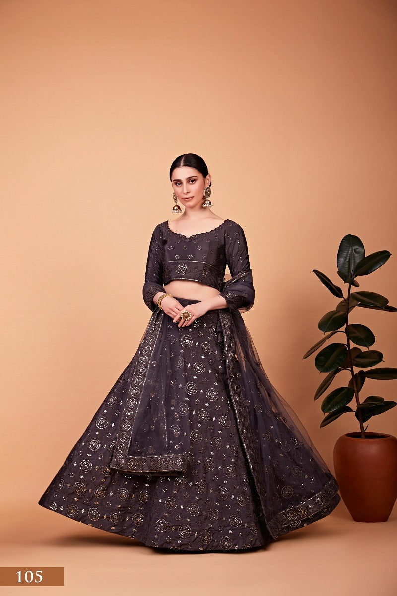 Elegant Tebi Silk Embroidered Lehenga Set for Celebrations