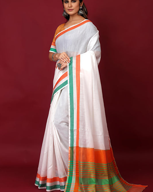 Elegant Tiranga Theme Saree for Events and Celebrations
