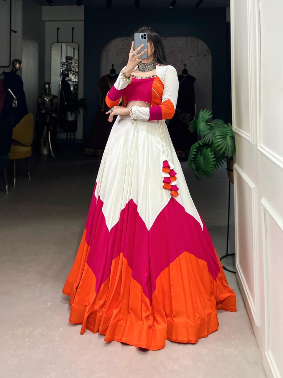 Elegant Mirror Work Lehenga Choli for Festive Occasions