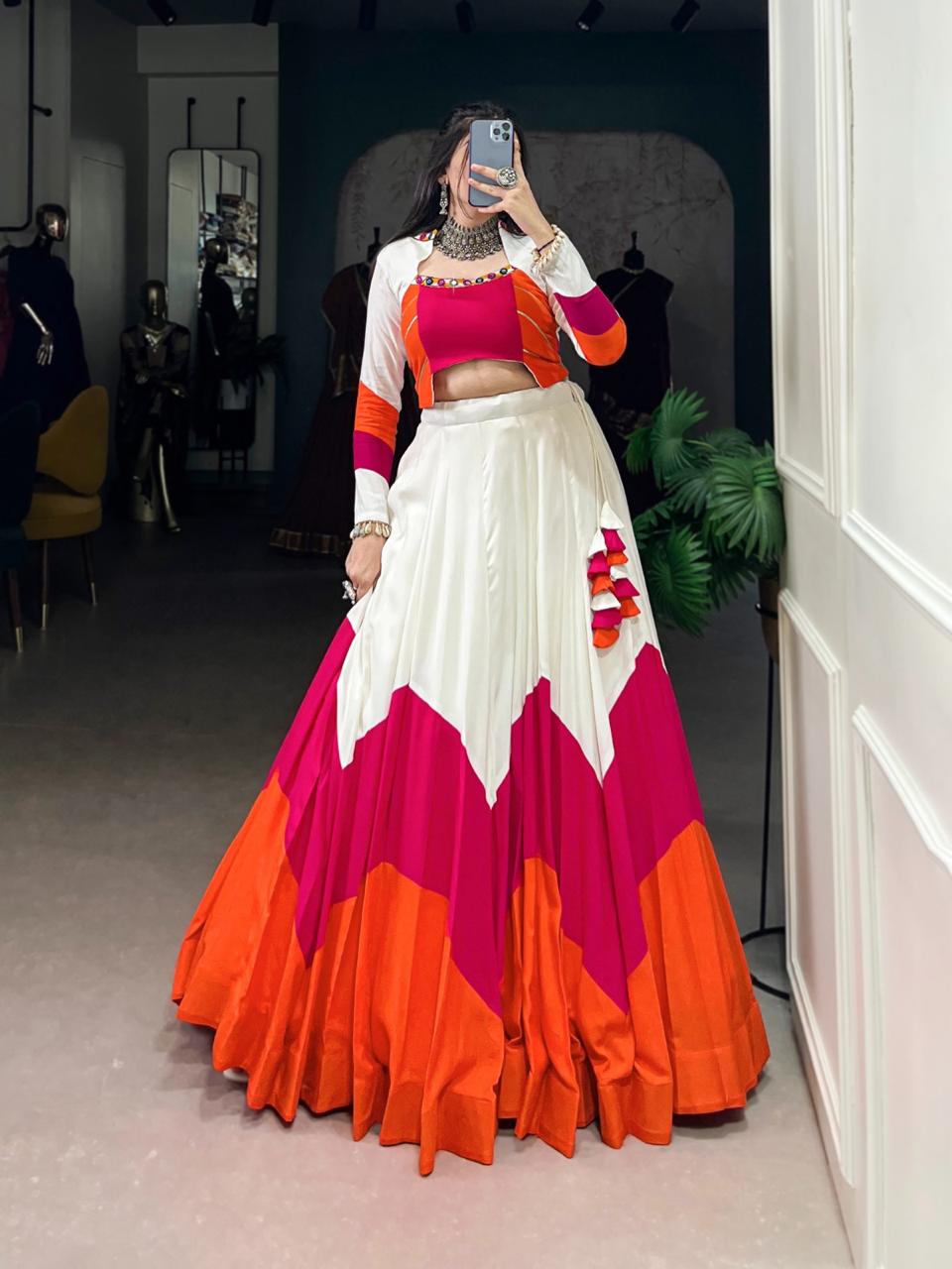 Elegant Mirror Work Lehenga Choli for Festive Occasions