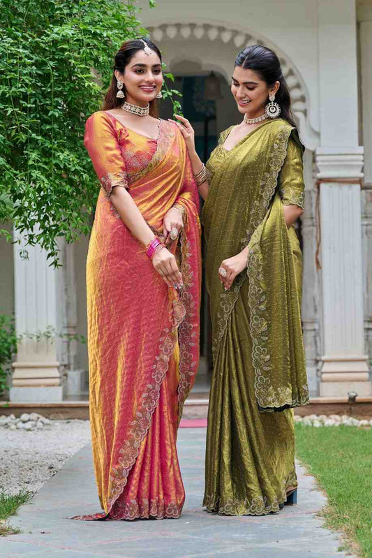 Elegant Designer Saree with Embroidery Border for Events