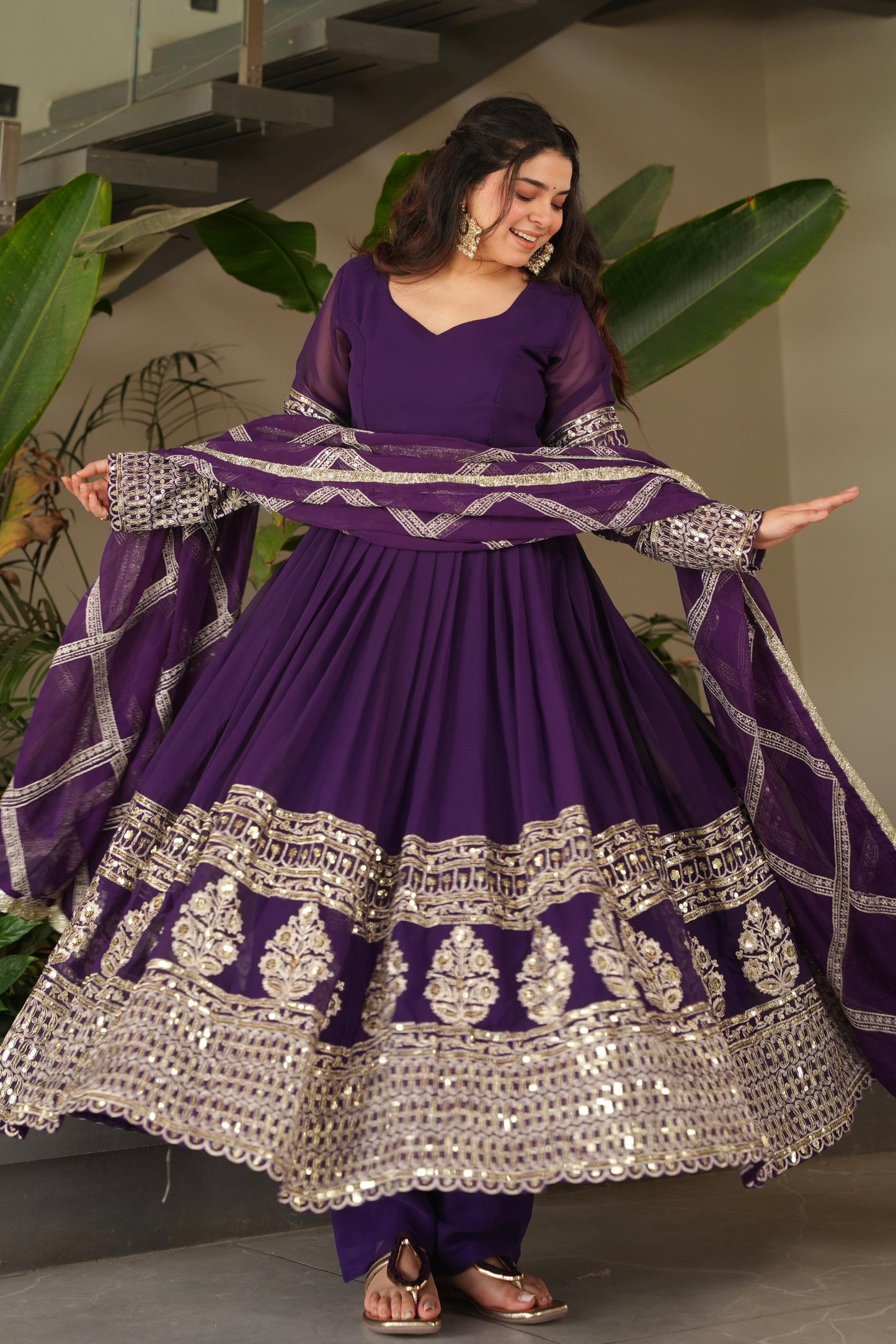 Embroidered Anarkali Gown Set for Women, Girls  Occasion Wear
