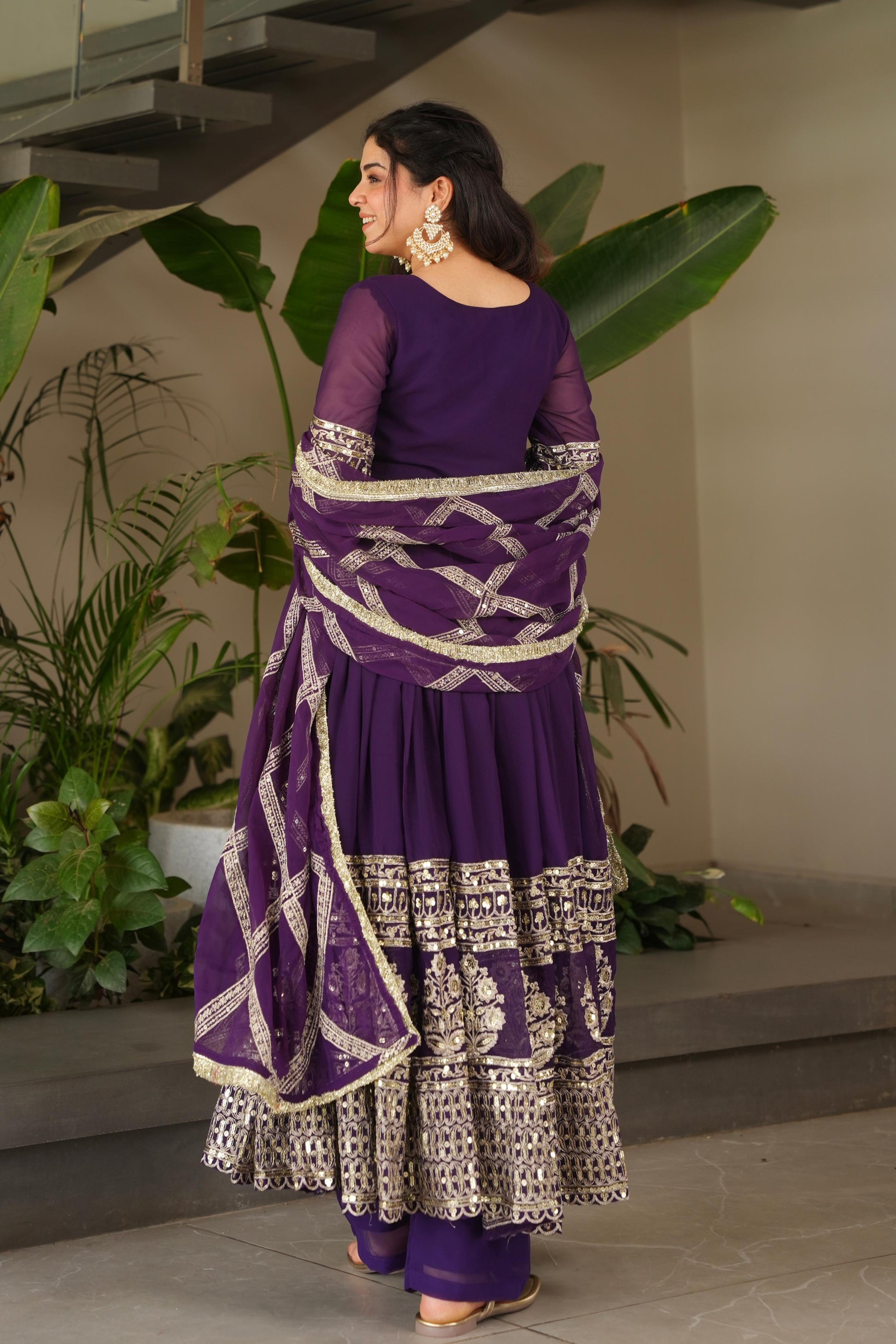 Embroidered Anarkali Gown Set for Women, Girls  Occasion Wear