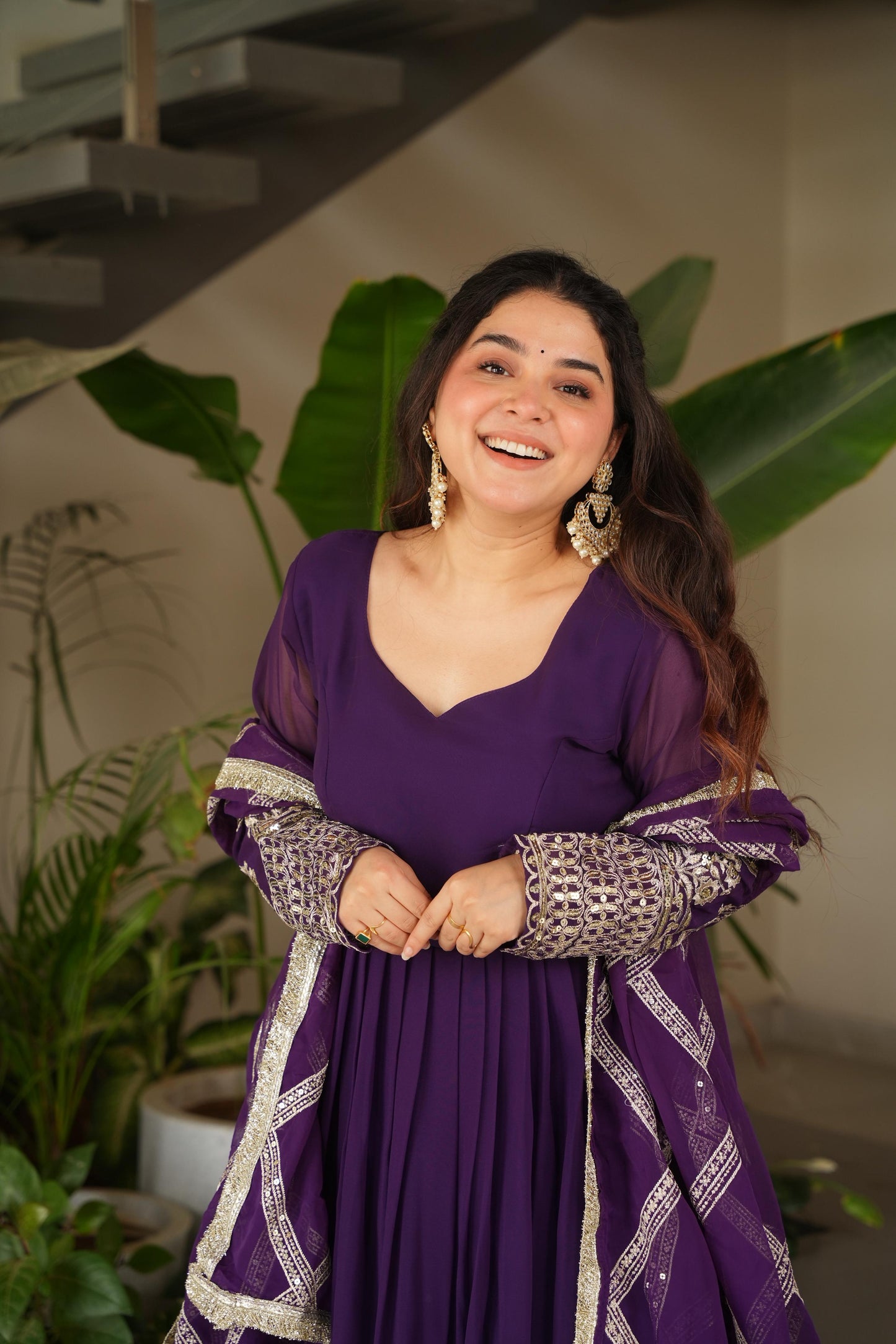 Embroidered Anarkali Gown Set for Women, Girls  Occasion Wear