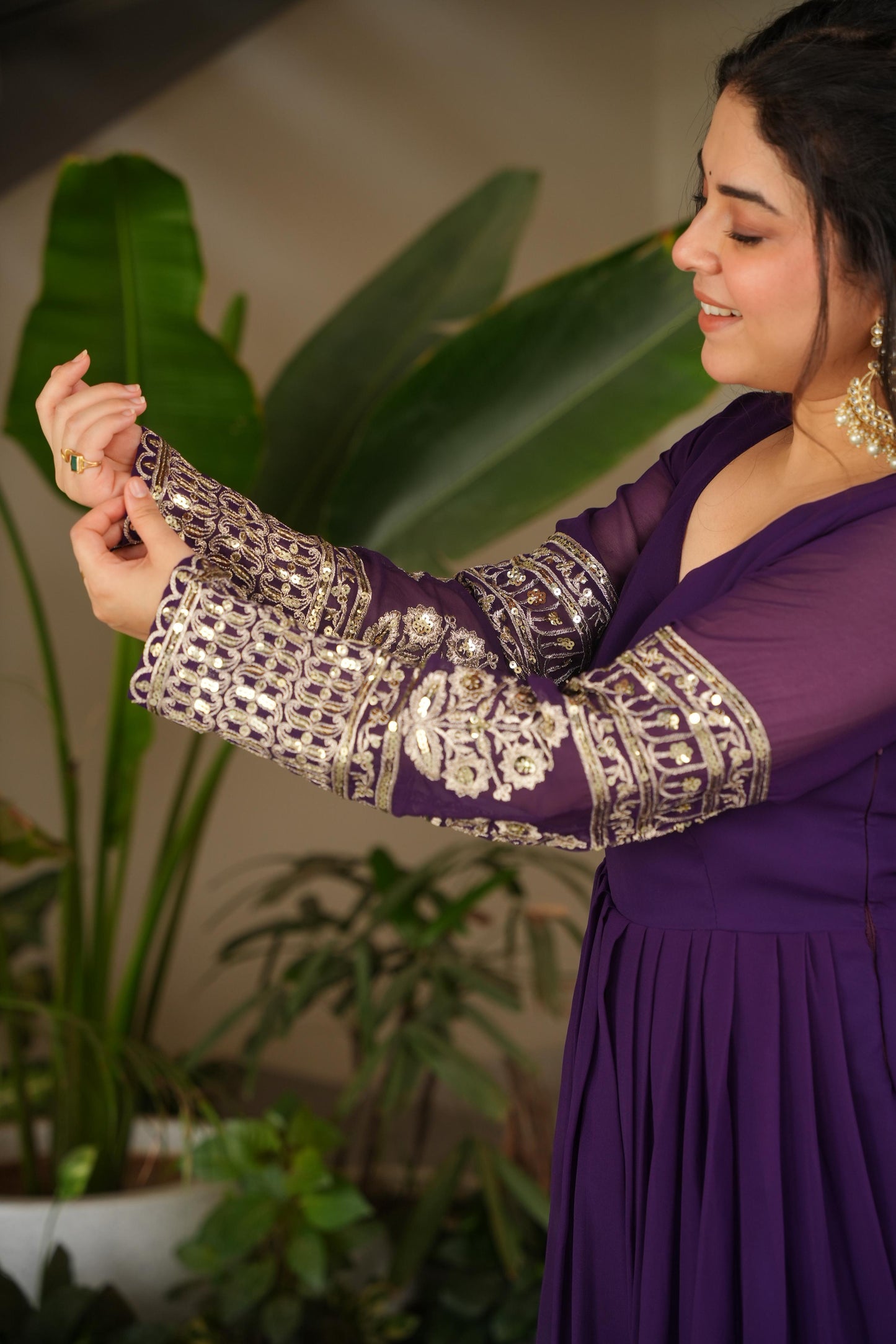 Embroidered Anarkali Gown Set for Women, Girls  Occasion Wear