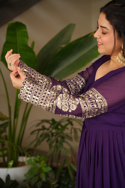 Embroidered Anarkali Gown Set for Women, Girls  Occasion Wear