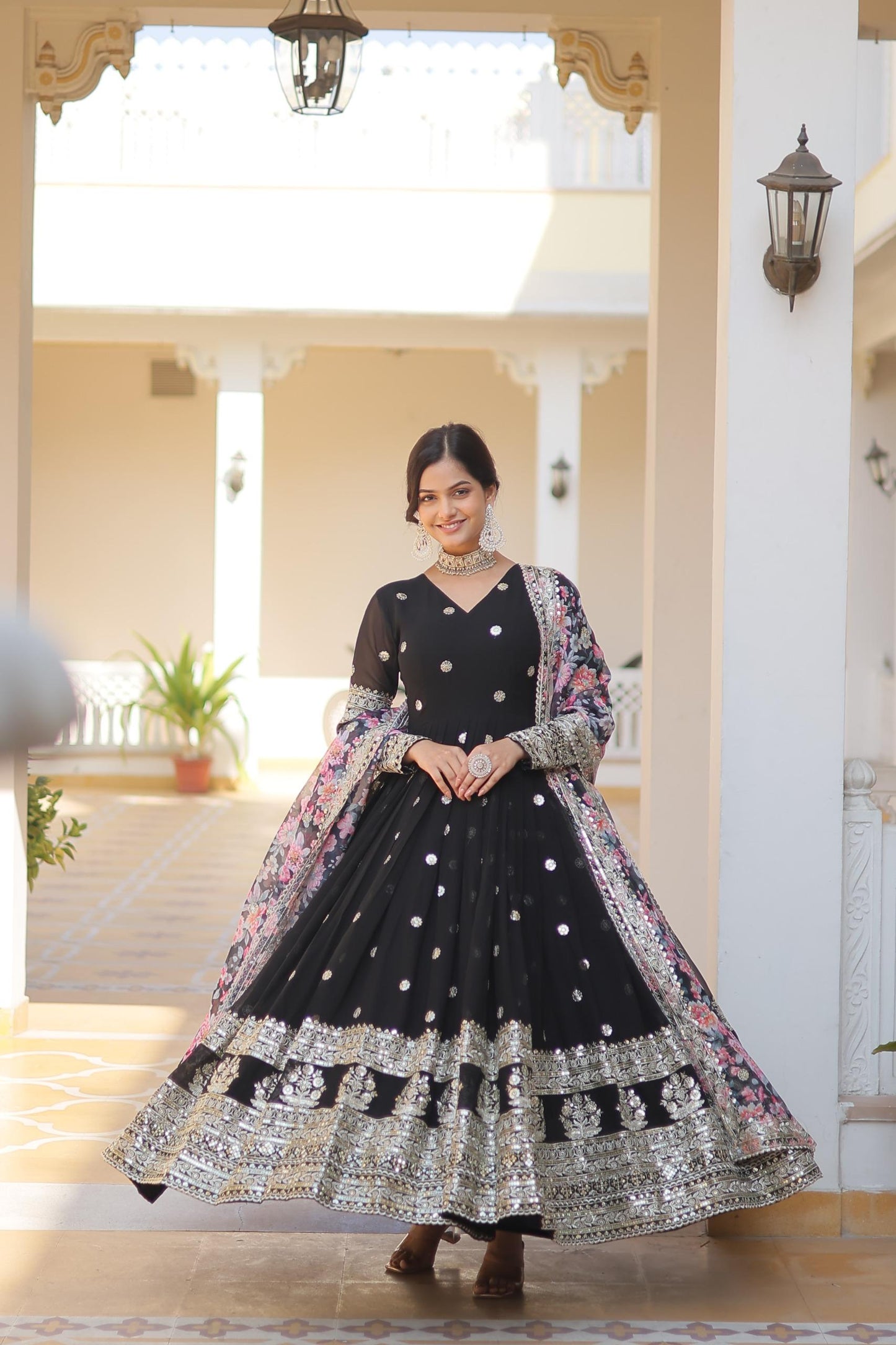 Embroidered Anarkali Gown for Wedding Party