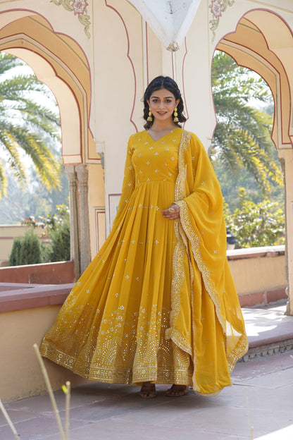 Embroidered Georgette Anarkali Suits for Women