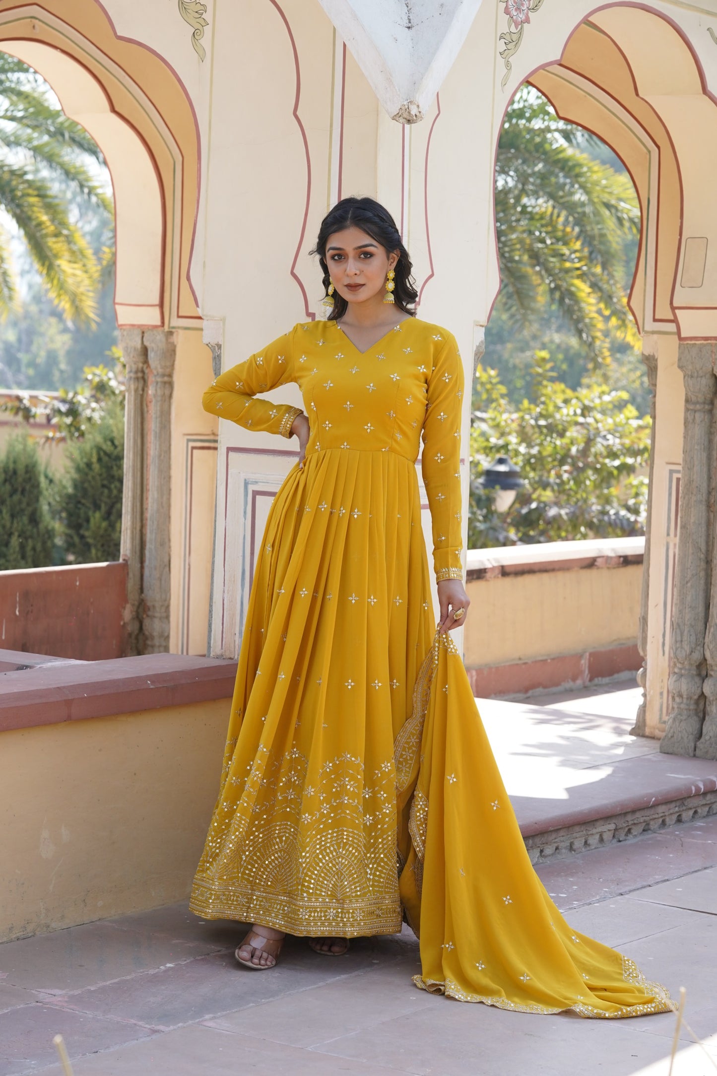 Embroidered Georgette Anarkali Suits for Women
