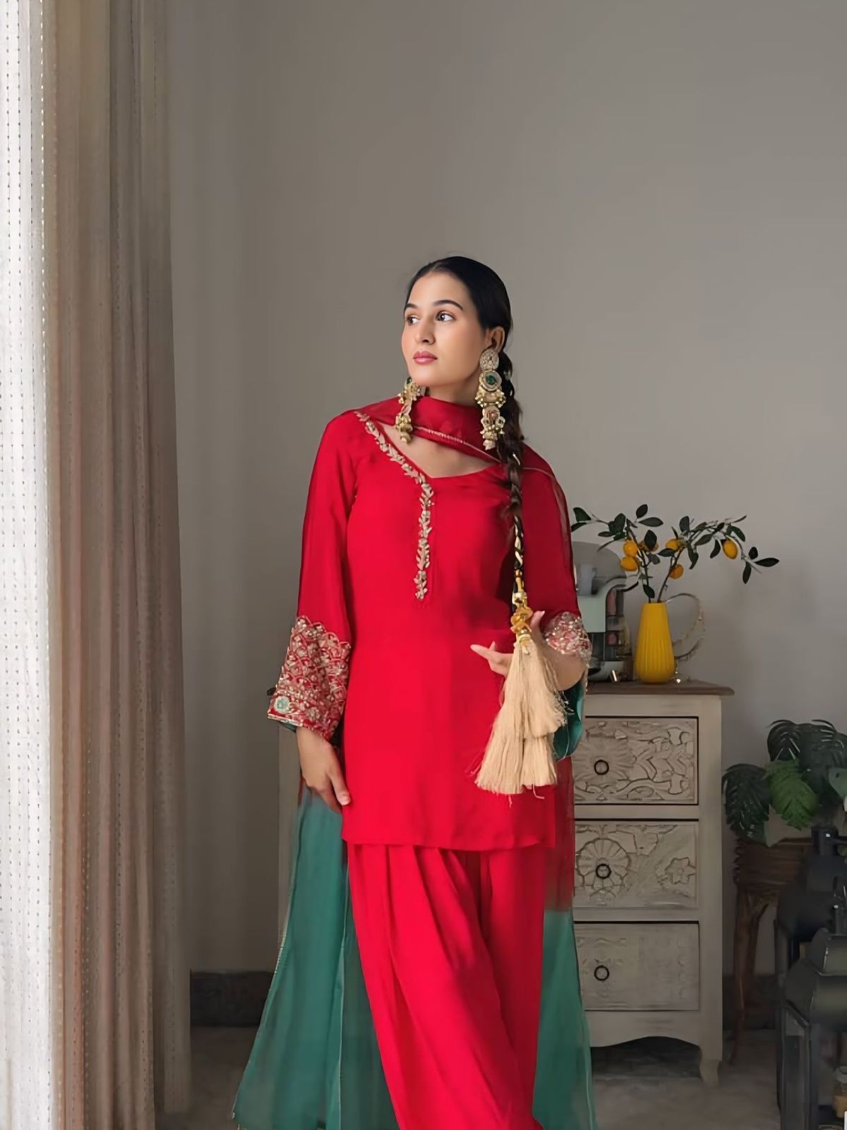 Embroidered Patiala Suit Set for Festive and Wedding Wear