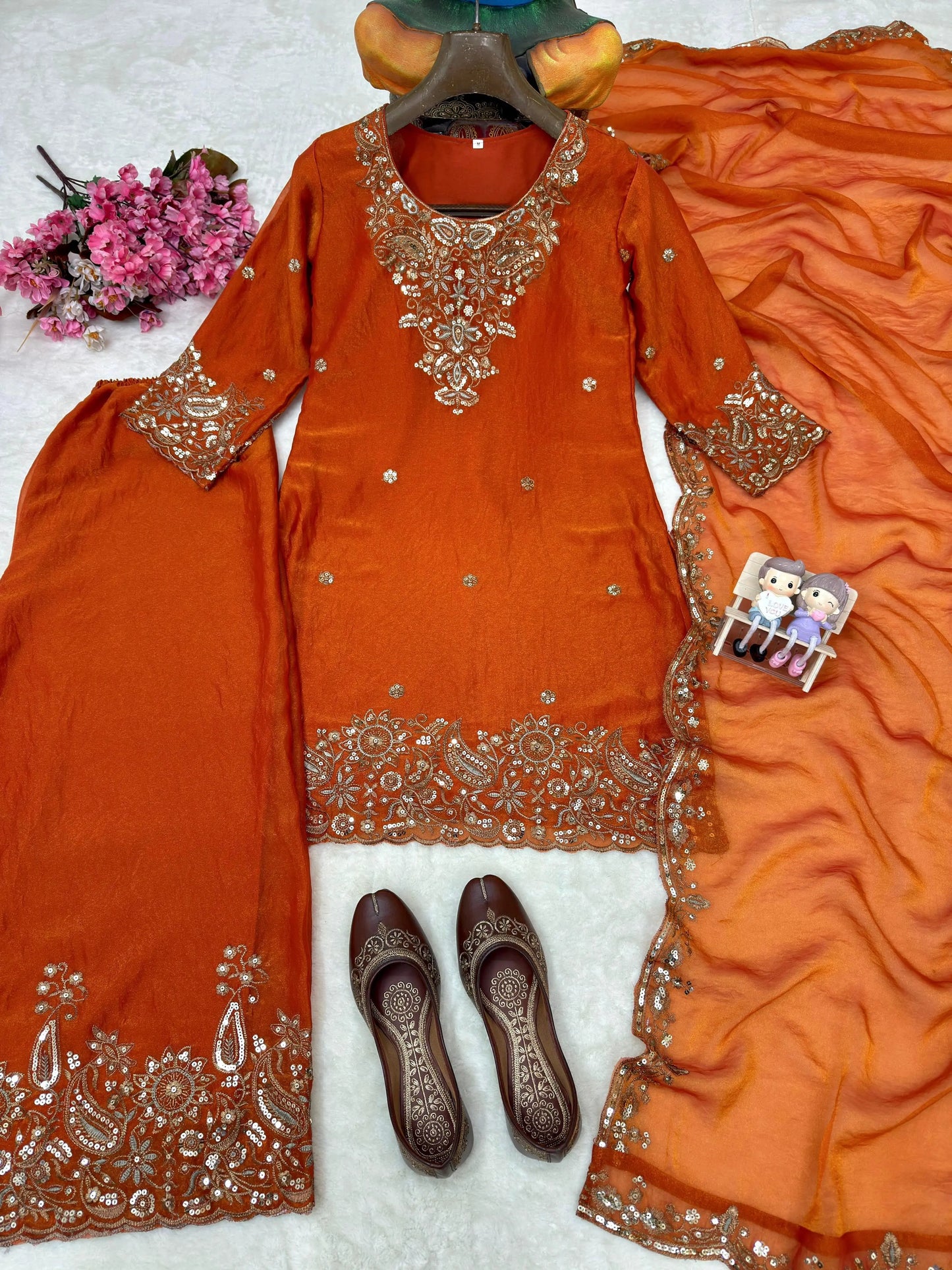 Embroidered Salwar Suit with Dupatta