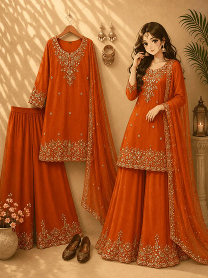 Embroidered Salwar Suit with Dupatta