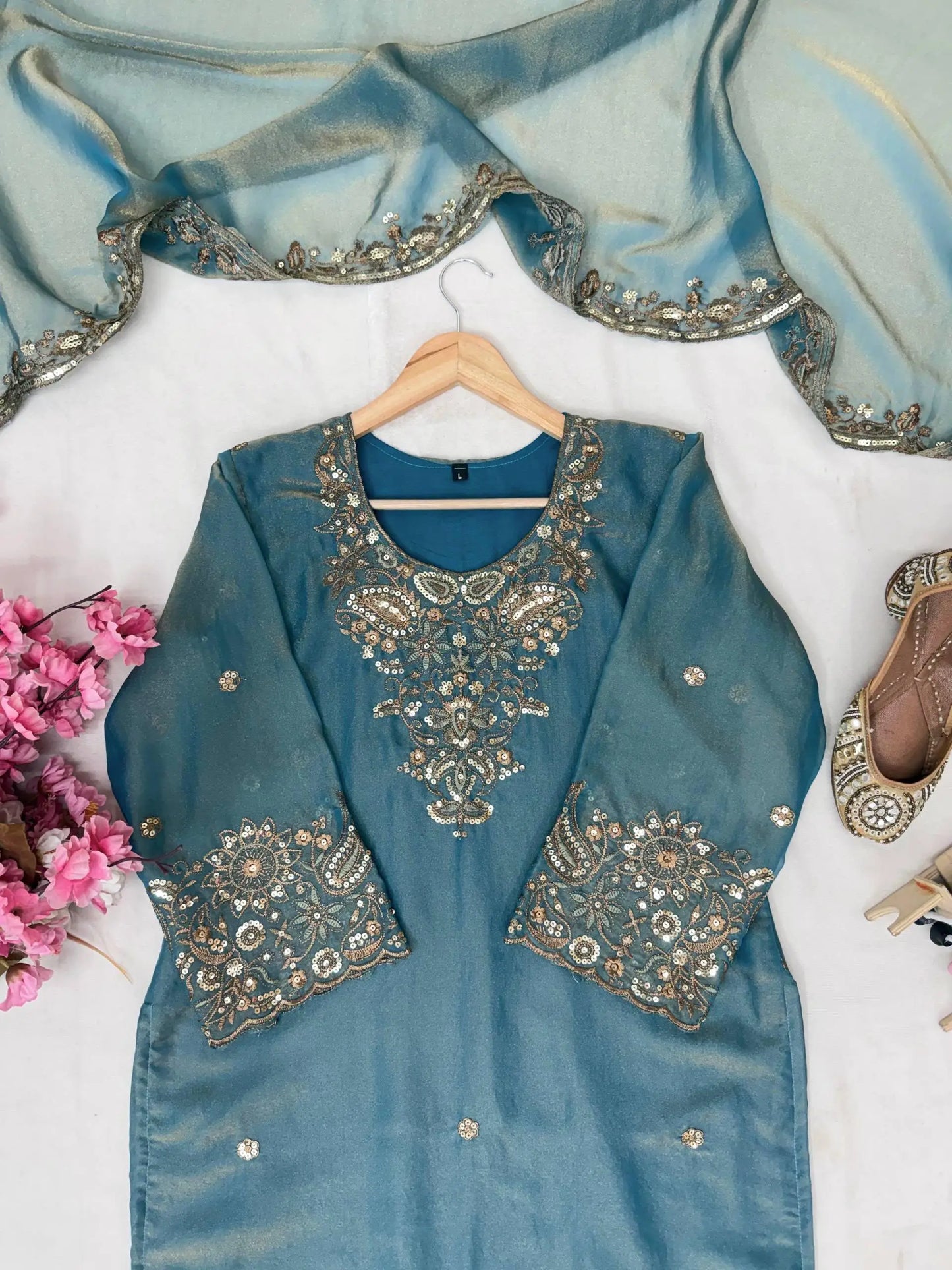 Embroidered Salwar Suit with Dupatta