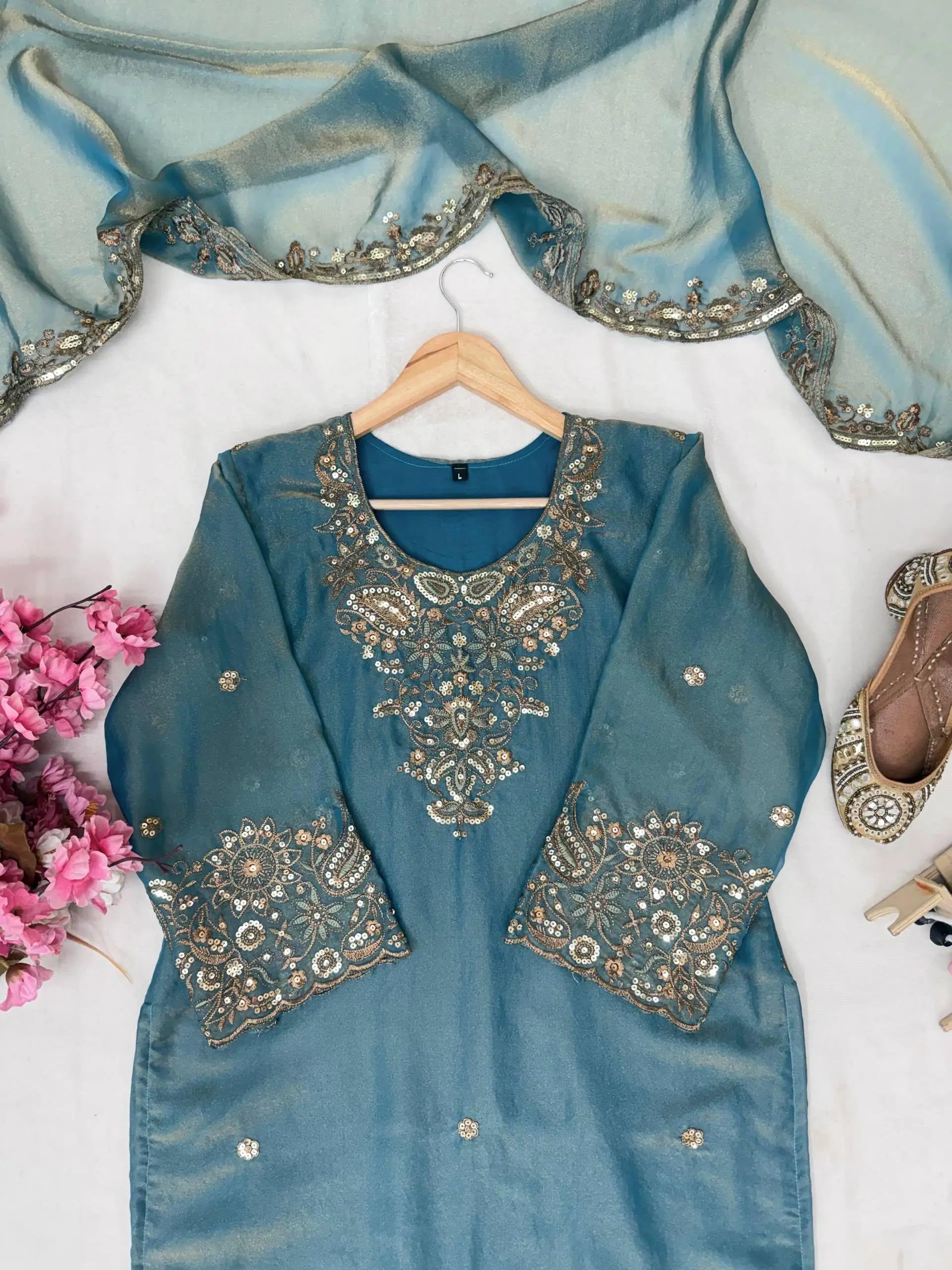Embroidered Salwar Suit with Dupatta